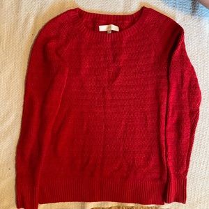 Loft Red Cable knit Sweater